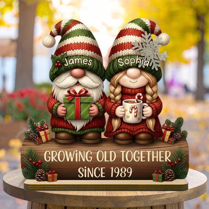 Custom Couple Growing Old Together Wooden Plaque