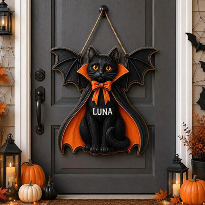 Personalized Pet Name Door Hanger, Halloween Decor Gift