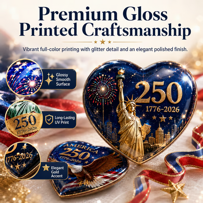 America 250th Anniversary Commemorative Heart Ornament Collection