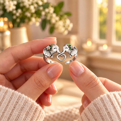 🐘 Elephant Heart Ring – Meaningful Sisterhood & Best Friend Gift with Message Card
