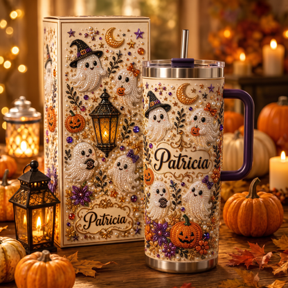 🥤Personalized Halloween Ghost Pearl Tumbler🎁