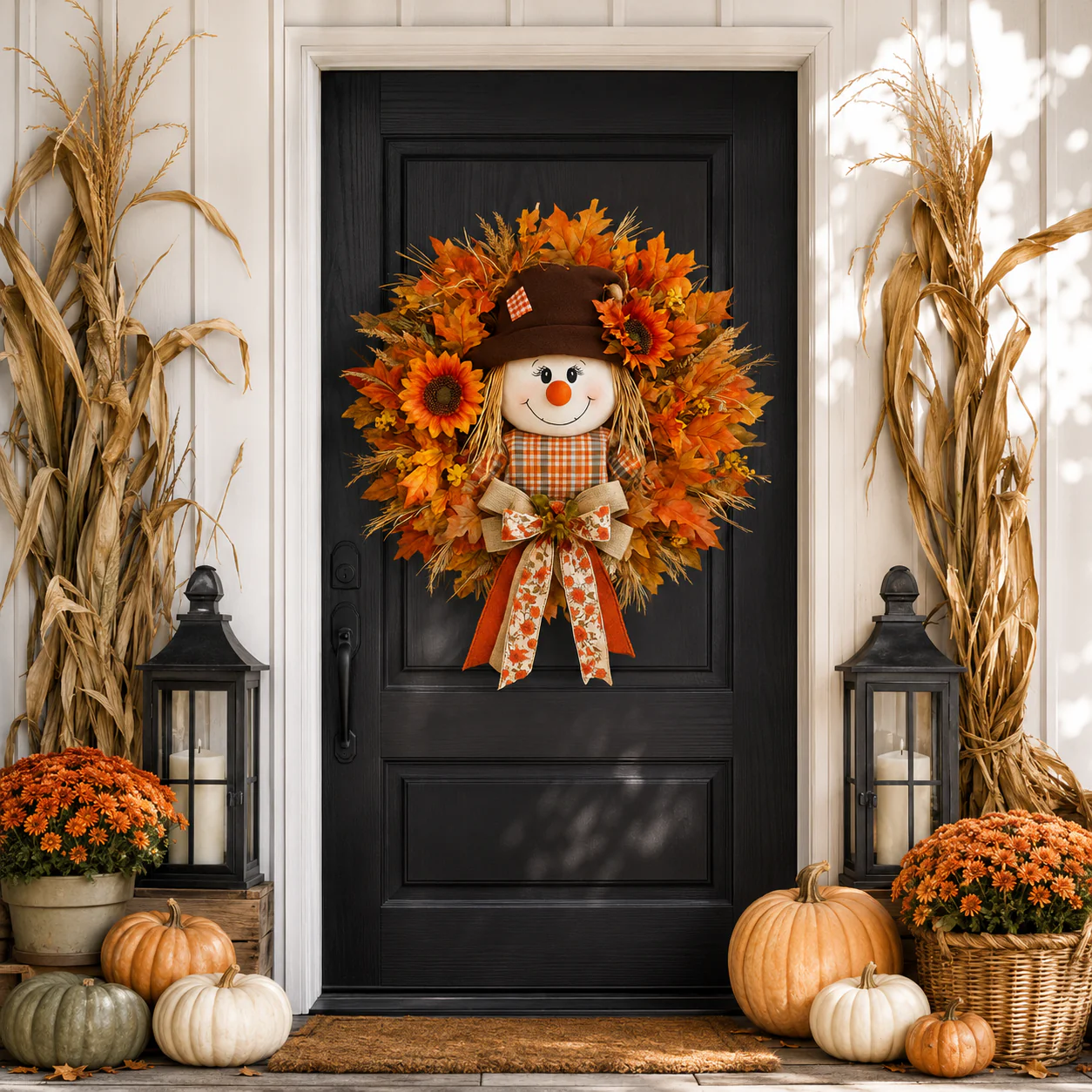 🔥🍁 Fall Favorite – Scarecrow Fall Wreath 🎃