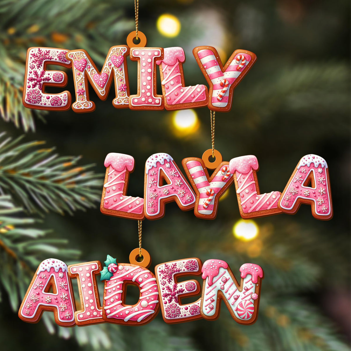 Personalized Gingerbread Letter Name Ornament