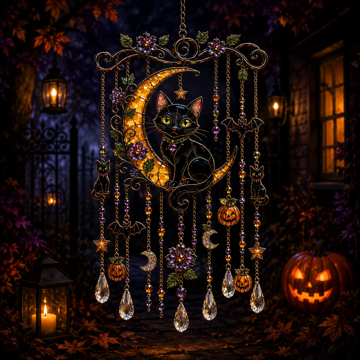 Halloween-Themed Crystal Wind Chime