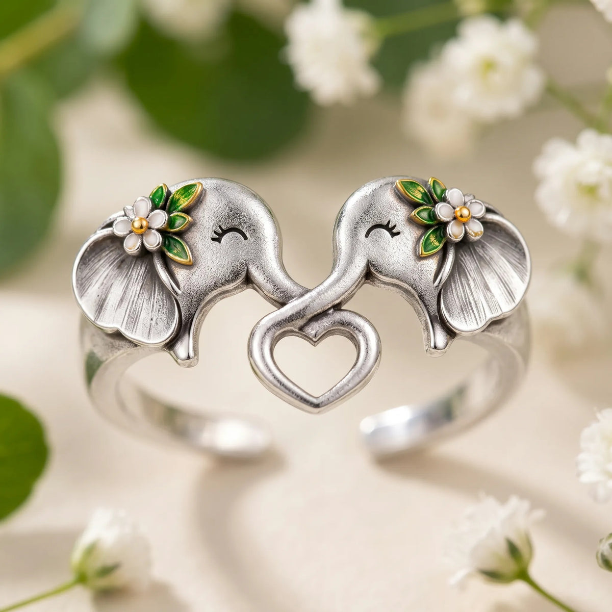 🐘 Elephant Heart Ring – Meaningful Sisterhood & Best Friend Gift with Message Card
