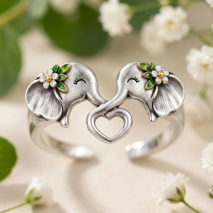 🐘 Elephant Heart Ring – Meaningful Sisterhood & Best Friend Gift with Message Card
