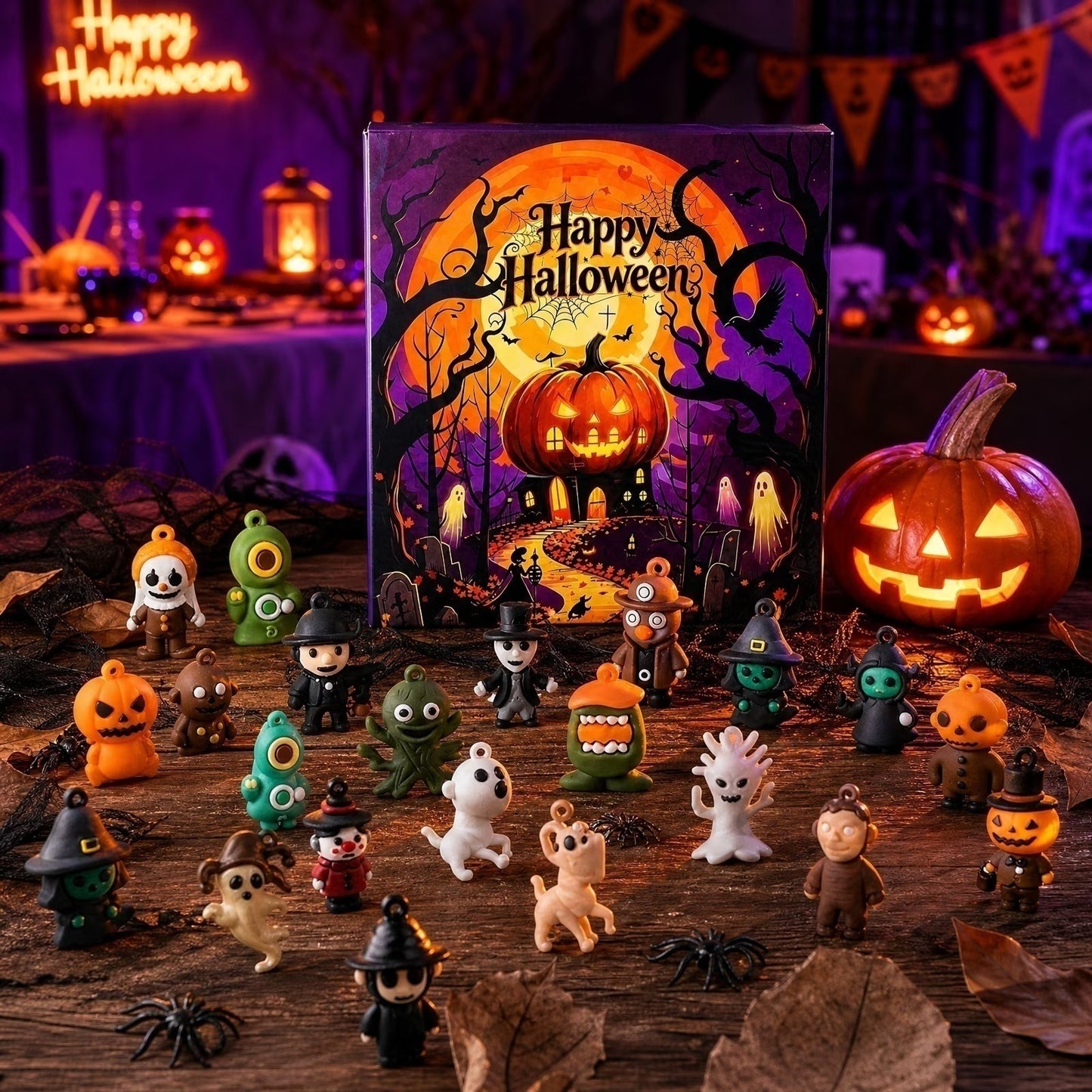 2026 Halloween Countdown Calendar – 24 Surprise Mini Figure Charms for Kids