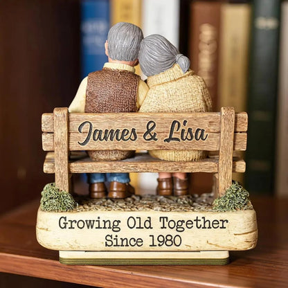 Custom Couple Bench Figurine – Growing Old Together Gift