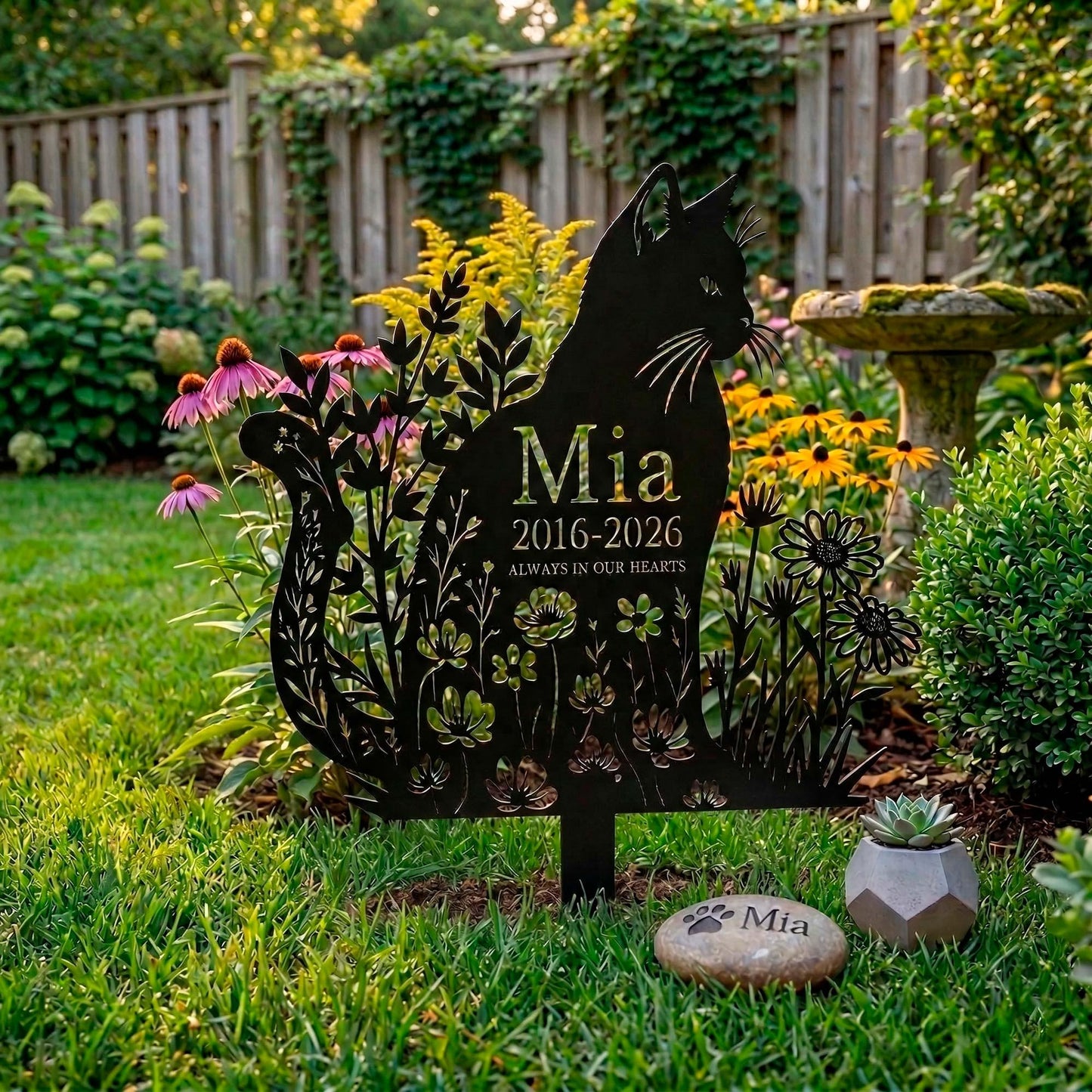 Personalized Cat Memorial Garden Stake