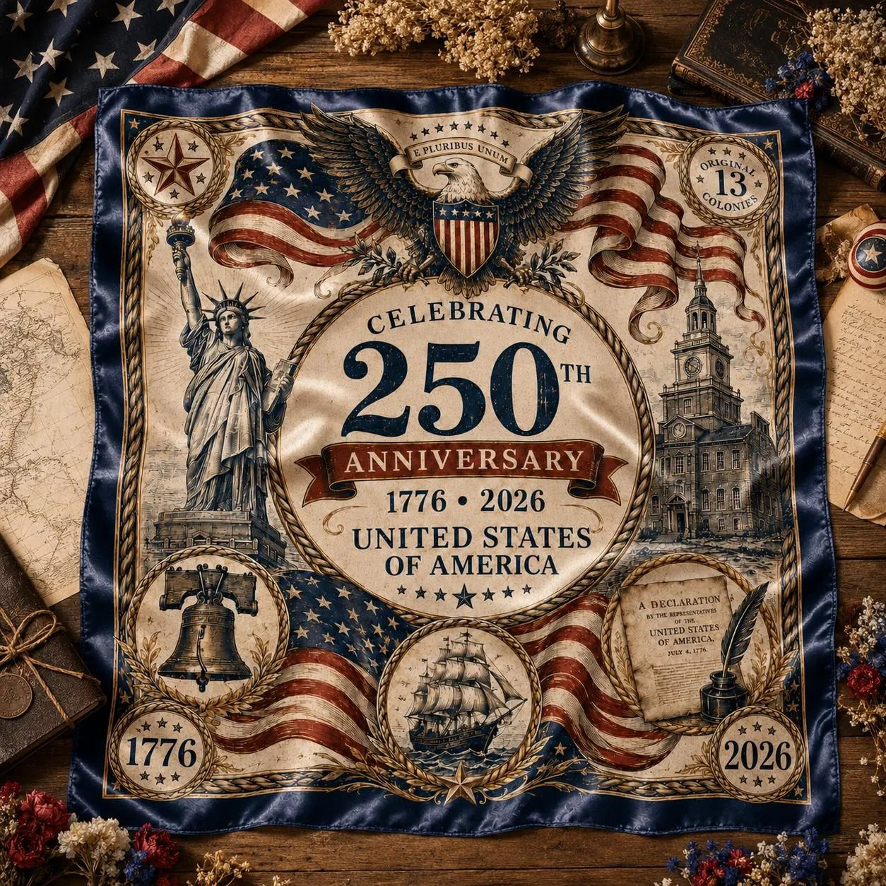 250 Years of Freedom Satin Scarf