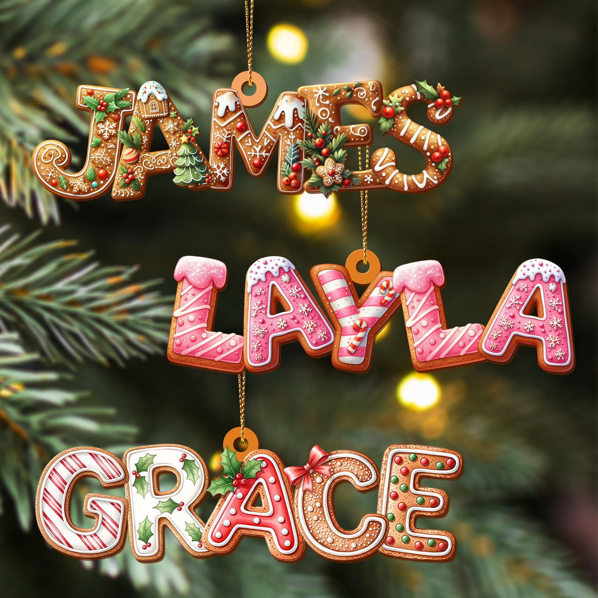 Personalized Gingerbread Letter Name Ornament