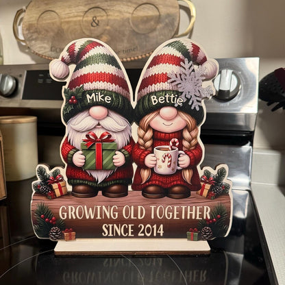 Custom Couple Growing Old Together Wooden Plaque