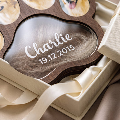Personalized Pet Memorial Paw Frame with Photo & Fur Keepsake
