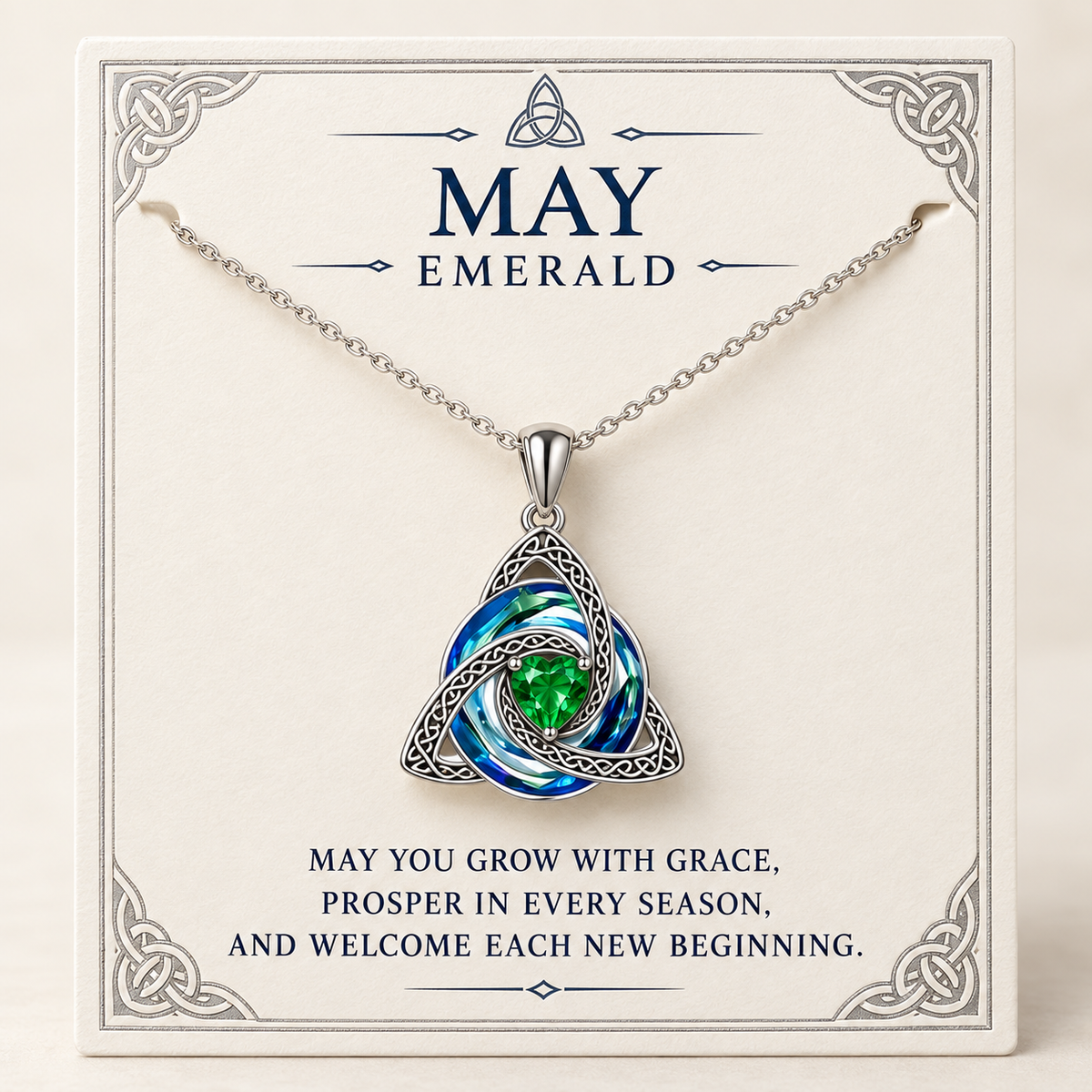 ✨Birthstone Celtic Trinity Knot Necklace – Meaningful Symbol of Love & Connection ❤️