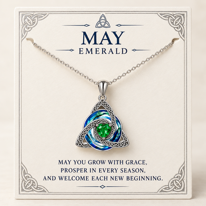 ✨Birthstone Celtic Trinity Knot Necklace – Meaningful Symbol of Love & Connection ❤️