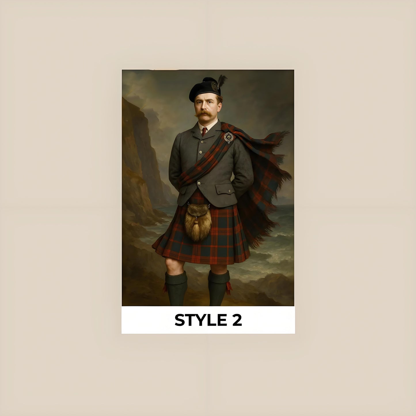 Custom Portrait for Him in Kilt