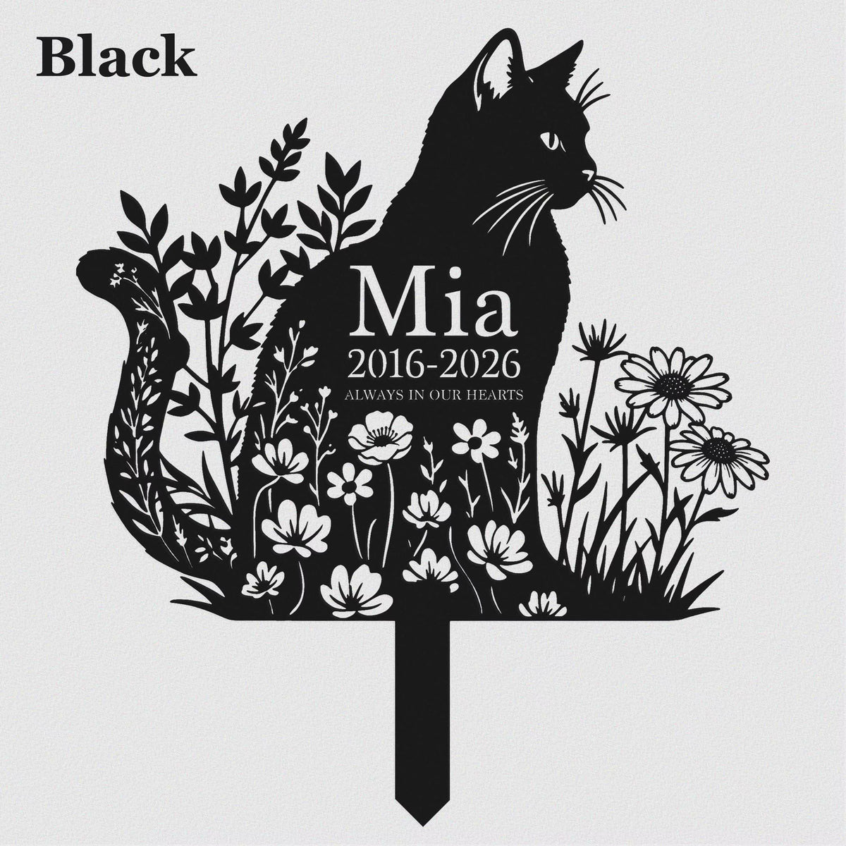 Personalized Cat Memorial Garden Stake