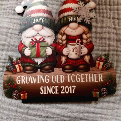 Custom Couple Growing Old Together Wooden Plaque