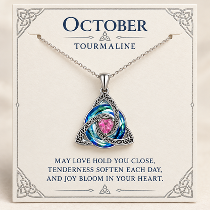 ✨Birthstone Celtic Trinity Knot Necklace – Meaningful Symbol of Love & Connection ❤️
