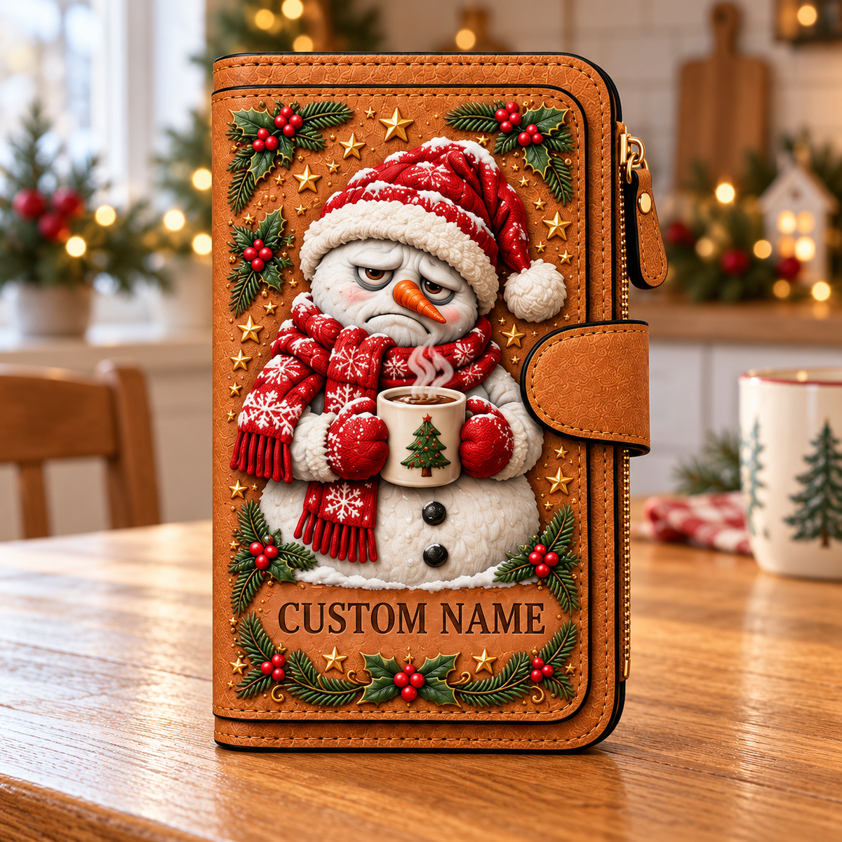 🎄 Personalized Christmas Mischief Wallet – 6 Funny Designs, Your Name! 🎁