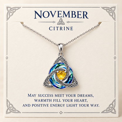 ✨Birthstone Celtic Trinity Knot Necklace – Meaningful Symbol of Love & Connection ❤️