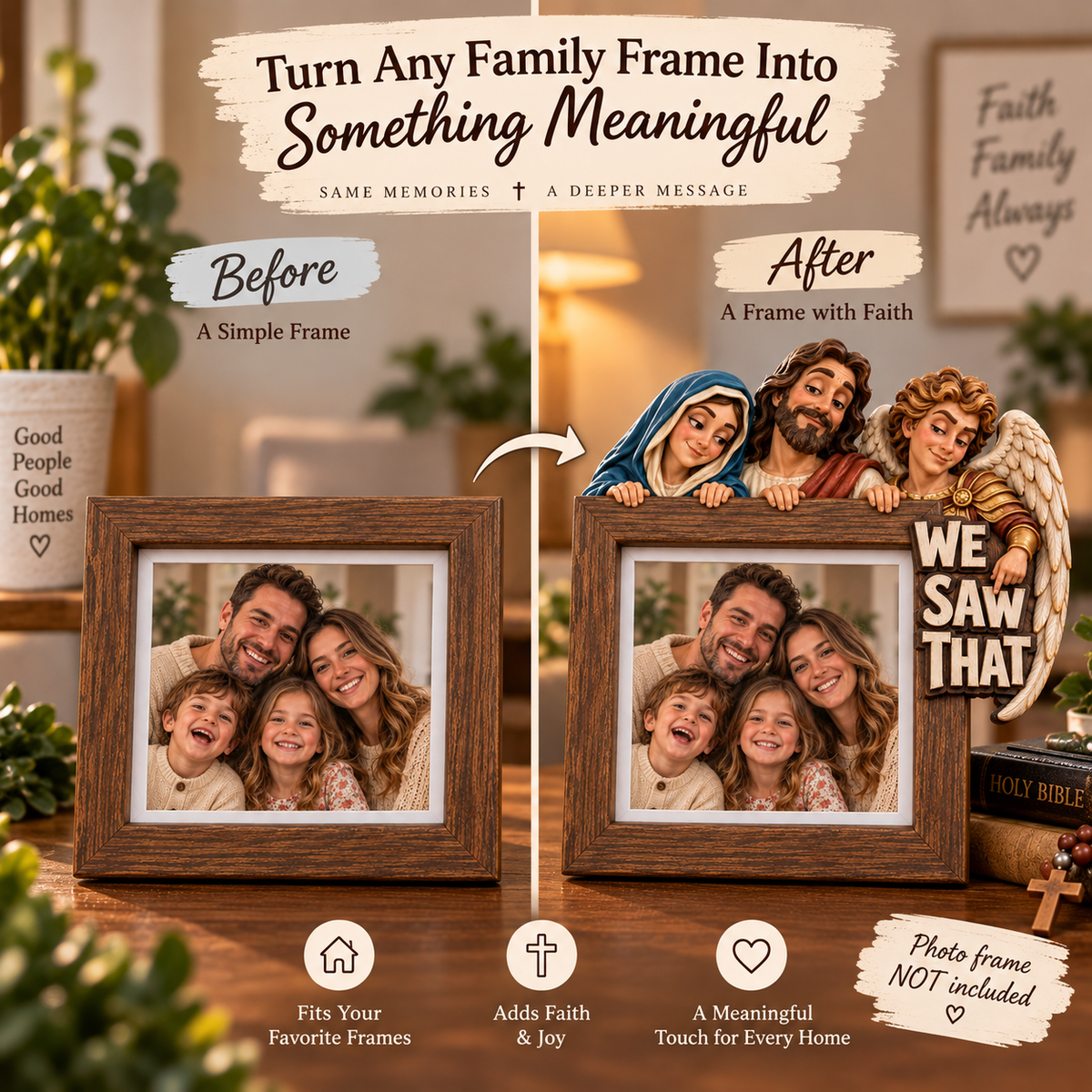 Holy Family “WE SAW THAT” Picture Frame Topper 👼❤️