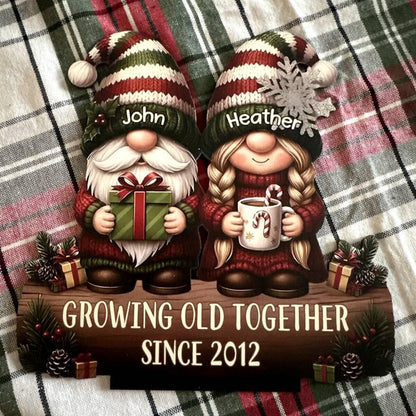 Custom Couple Growing Old Together Wooden Plaque