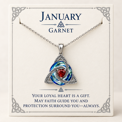 ✨Birthstone Celtic Trinity Knot Necklace – Meaningful Symbol of Love & Connection ❤️