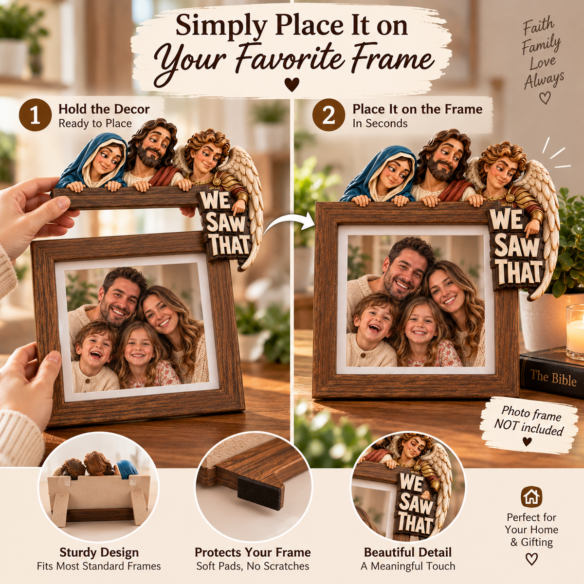 Holy Family “WE SAW THAT” Picture Frame Topper 👼❤️