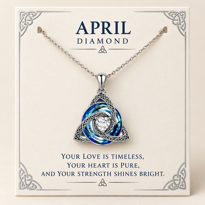 ✨Birthstone Celtic Trinity Knot Necklace – Meaningful Symbol of Love & Connection ❤️