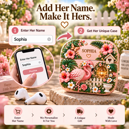 Personalized Floral AirPods Case, Add Her Name & Make It Hers 💕