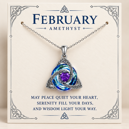 ✨Birthstone Celtic Trinity Knot Necklace – Meaningful Symbol of Love & Connection ❤️