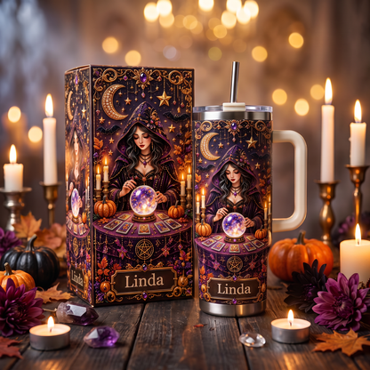 Personalized Witch Fortune Teller Halloween Tumbler