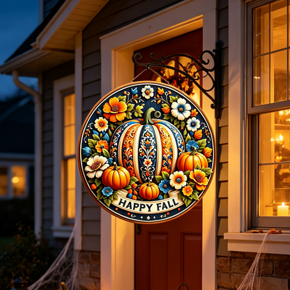 Fall Pumpkin Door Sign – Cozy Autumn Welcome Decor 🍂