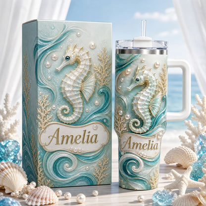 Personalized Seahorse Tumbler With Name