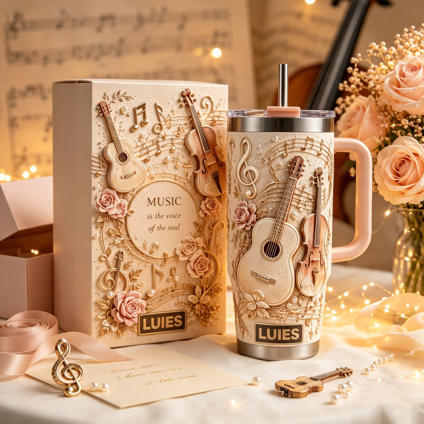 🎶 Personalized Music Lover Tumbler – Elegant, Meaningful & Made for You