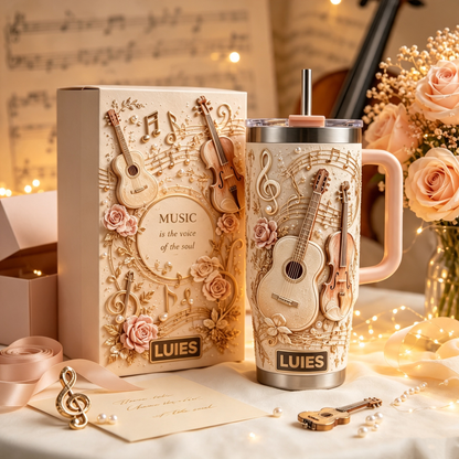 🎶 Personalized Music Lover Tumbler – Elegant, Meaningful & Made for You