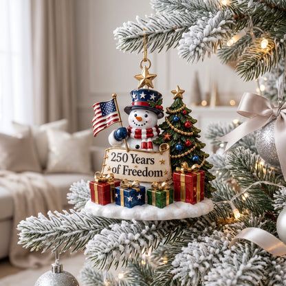 Custom 250th Anniversary USA Christmas Tree Ornament