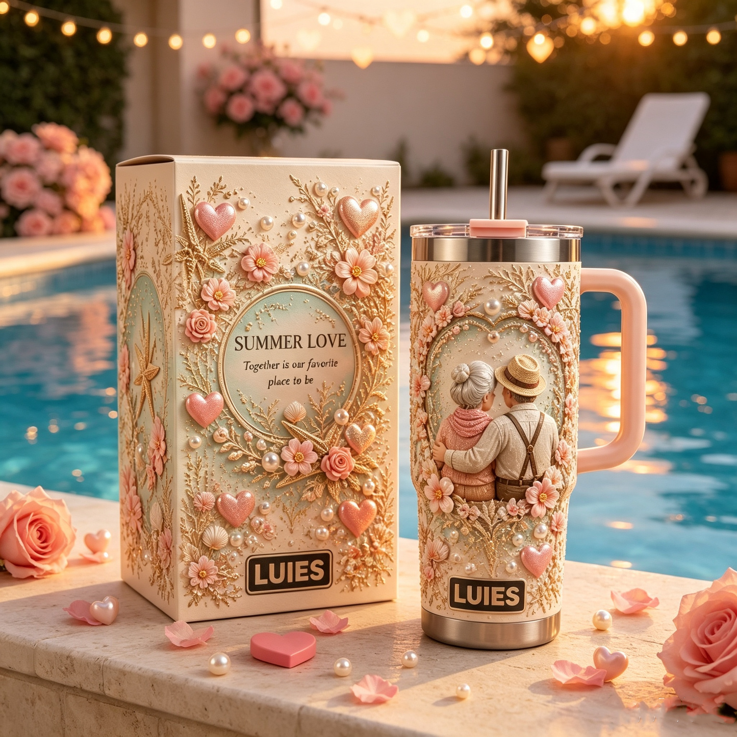 💕 Custom 50 Years Together romantic Love Couple Tumbler