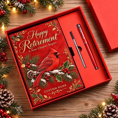 Personalized Happy Retirement Notebook Gift Set With Pens & Greeting Card 🎁
