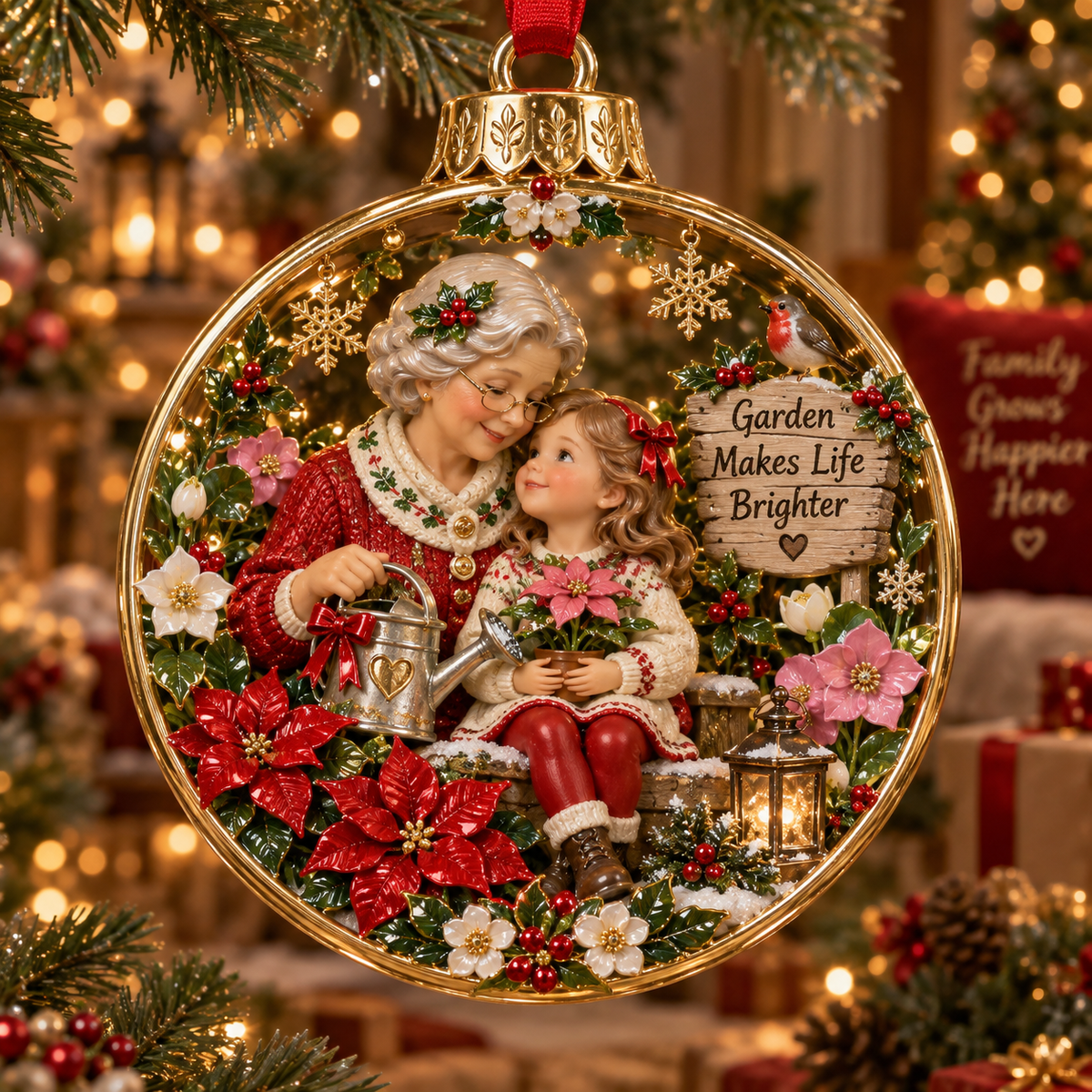 Christmas Floral Holiday Hanging Decoration Ornament –  Garden Makes Life Brighter✨