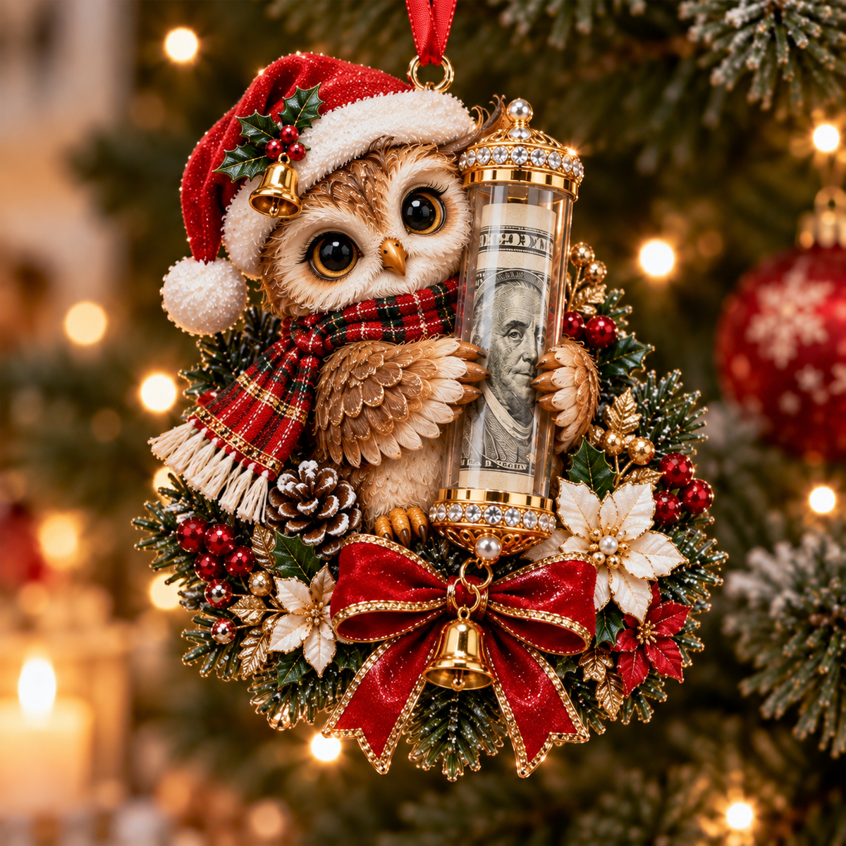 🎁Christmas Cute Animal Cash Gift Ornament – Holiday Tree Decoration🎄💵
