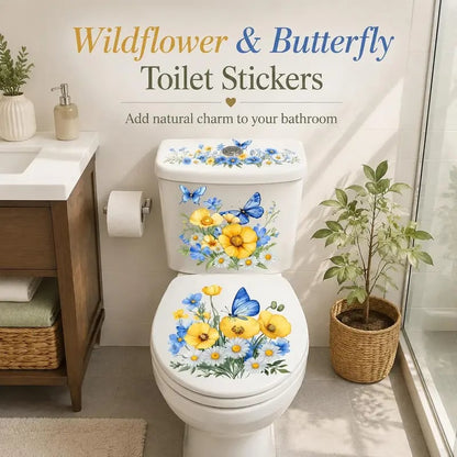 Last Day 50% OFF-Only$12.99🎁3-Piece Floral Bathroom Toilet Sticker Set – Decorative Peel & Stick Decals