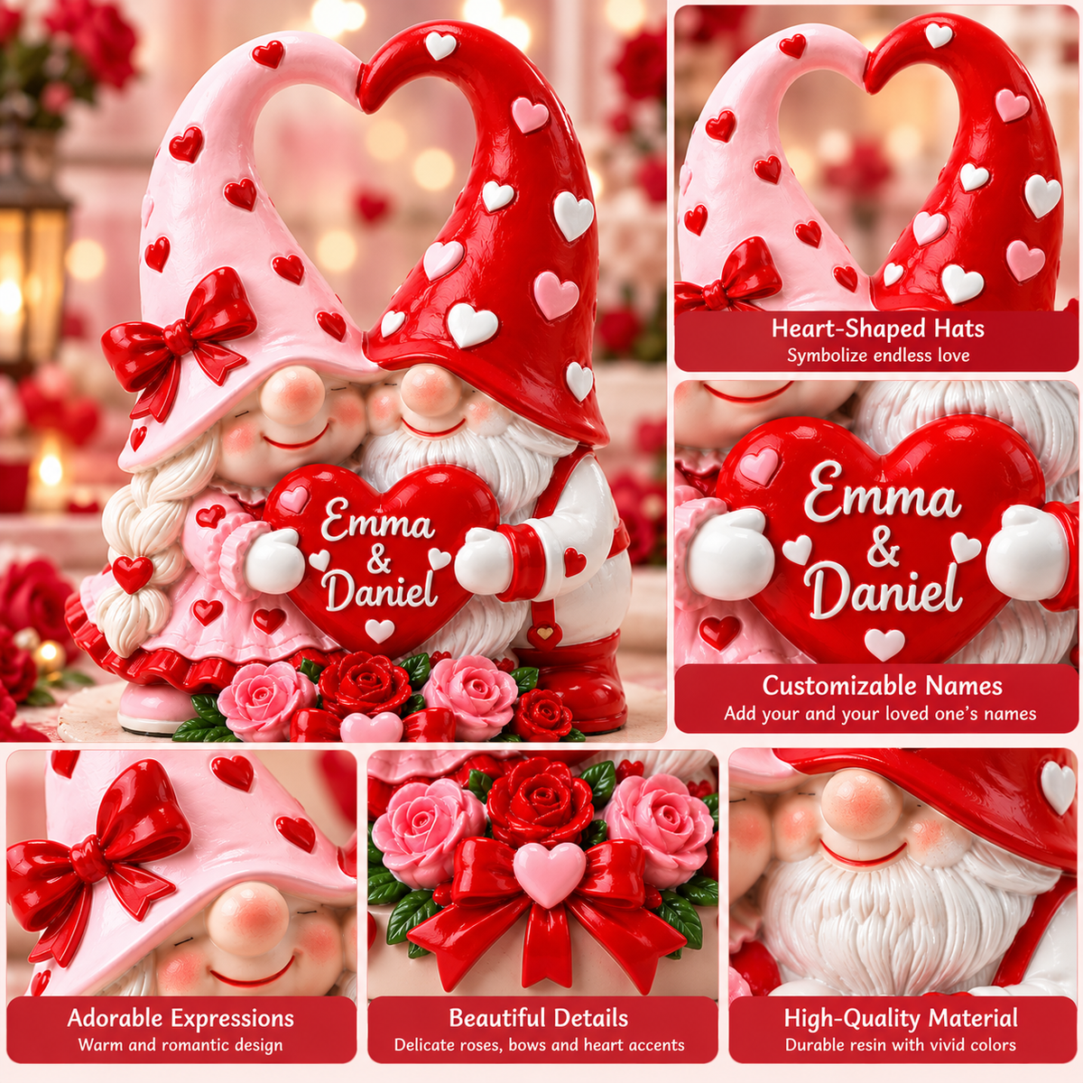 Personalized Valentine’s Day Gnome Couple Romantic Keepsake Gift 💕🎁