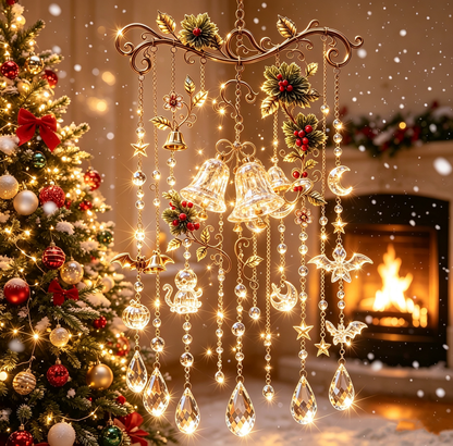 ✨ Christmas Crystal Wind Chime – Light Up Your Holiday Magic