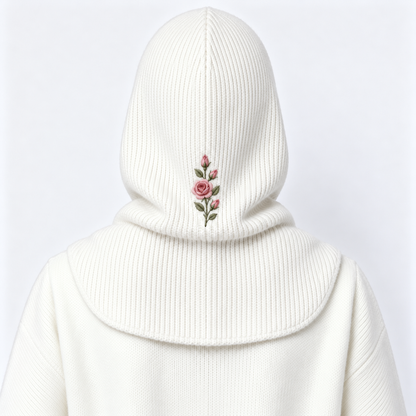 🌹 Rose Garden 2-in-1 Embroidered Hooded Scarf
