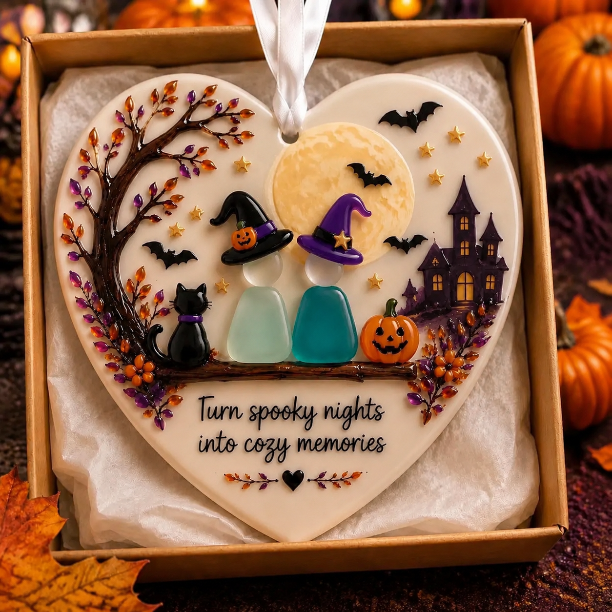 Personalized Halloween Love Keepsake – Custom Gift for Couples and Families 👻
