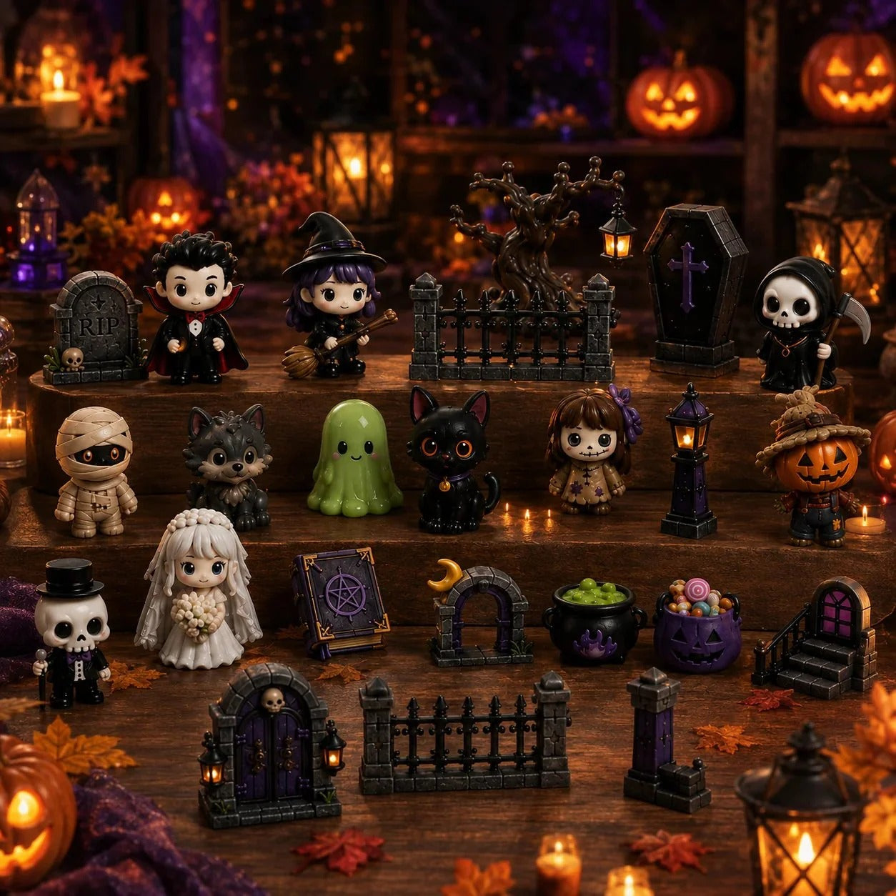 Unbox 24 Days of Halloween Magic 🎃 | Haunted House Surprise Blind Box Set