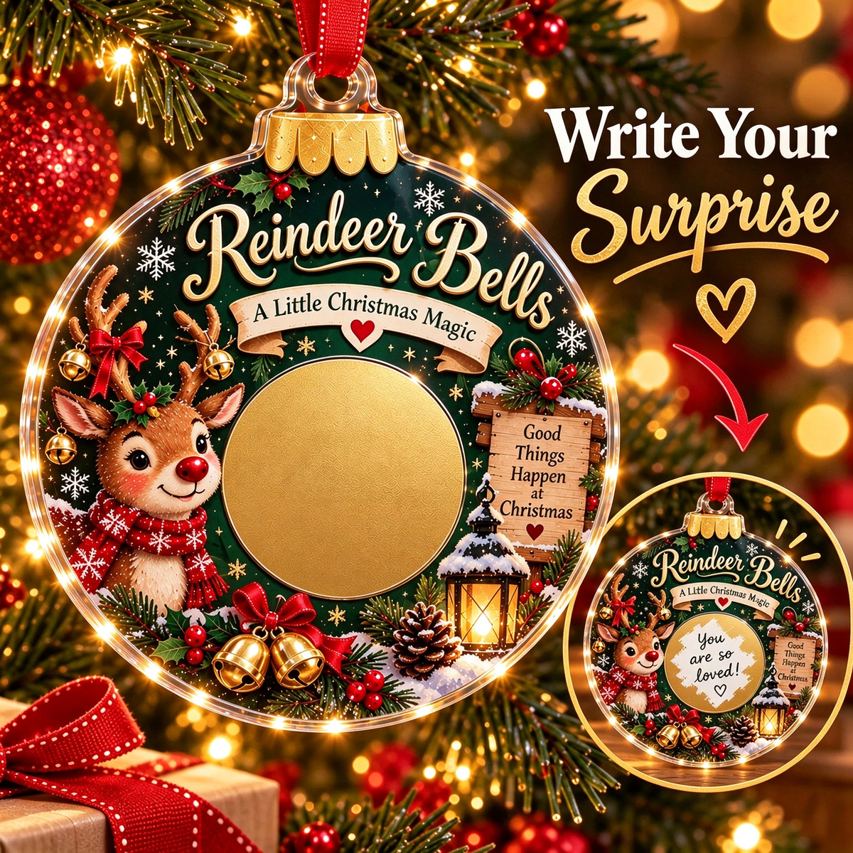 🎄 Scratch to Reveal Your Surprise! DIY Secret Message Christmas Ornament 🎁
