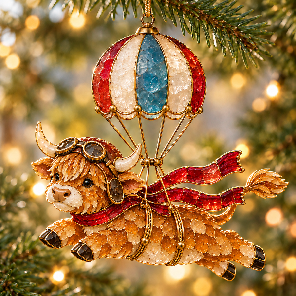 Up, Up & Adorable! 🎈 Flying Animal Christmas Ornament — Sea Glass Look